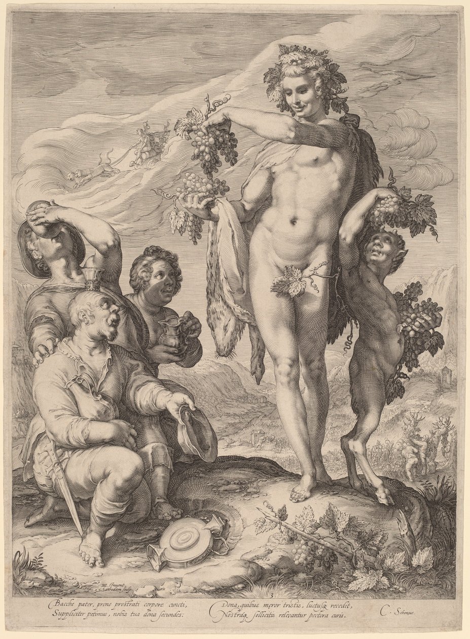 Bacchuksen kultti tekijältä Jan Pietersz Saenredam, after Hendrik Goltzius