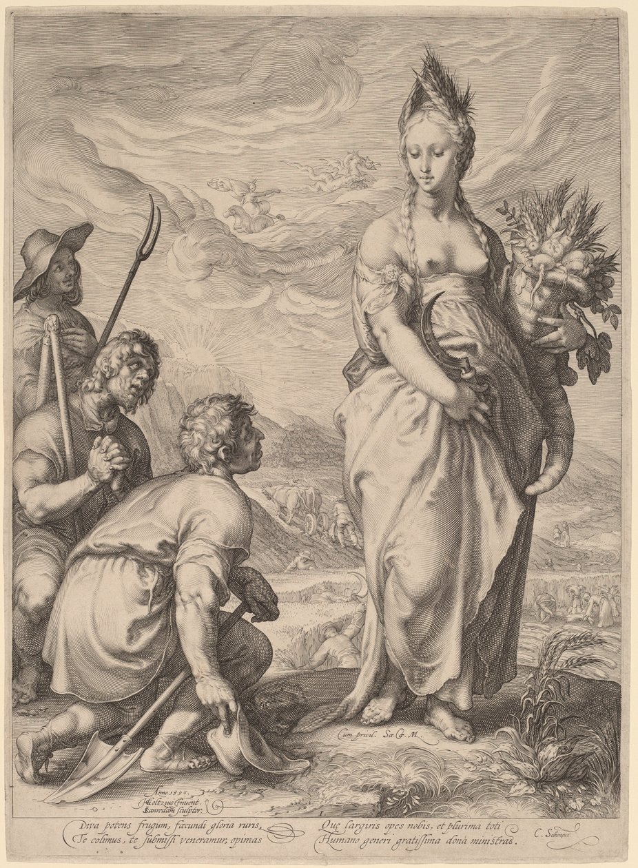 Ceresin kultti tekijältä Jan Pietersz Saenredam, after Hendrik Goltzius