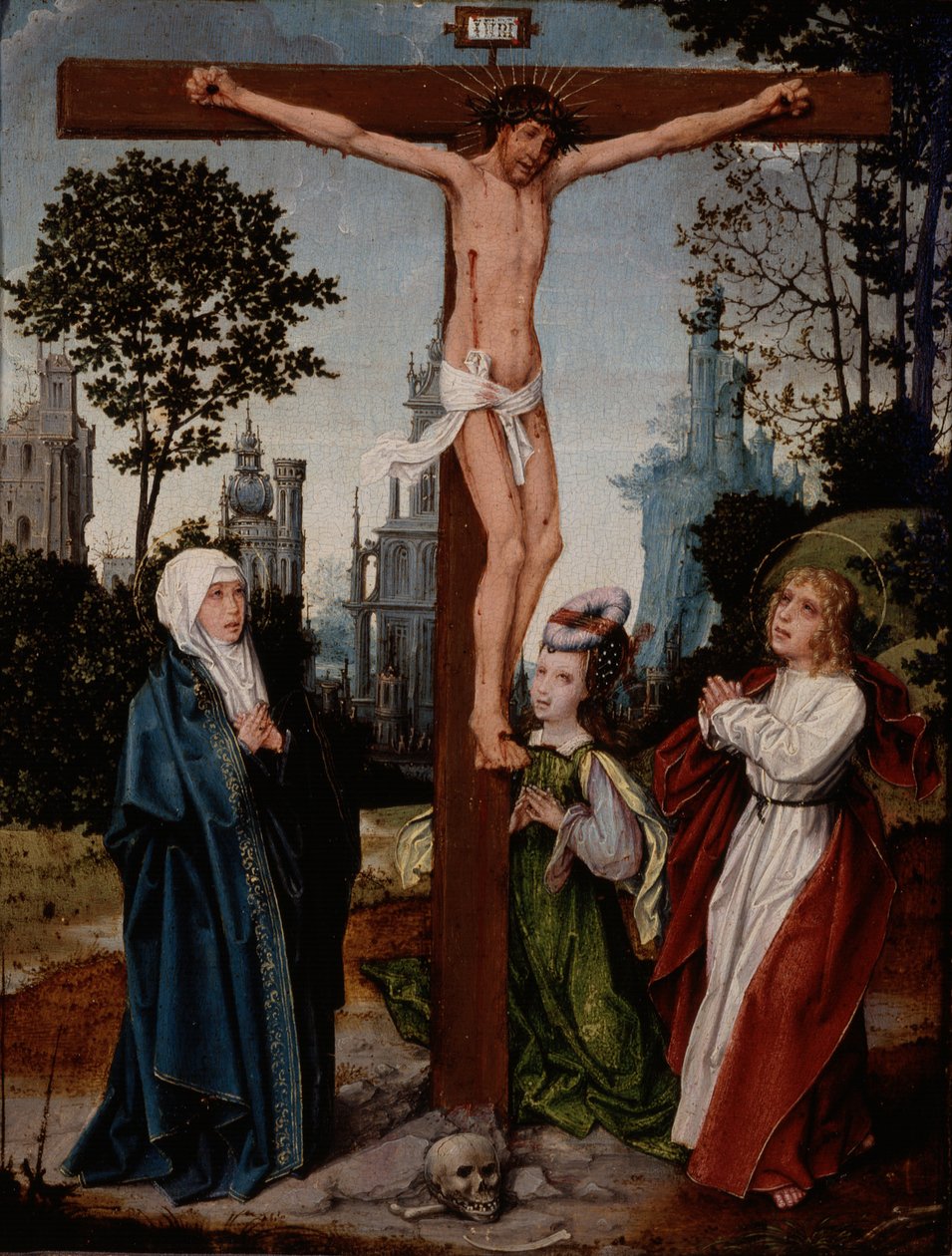 Ristiinnaulitseminen, noin 1510-15 (öljy paneelille). tekijältä Jan Provoost