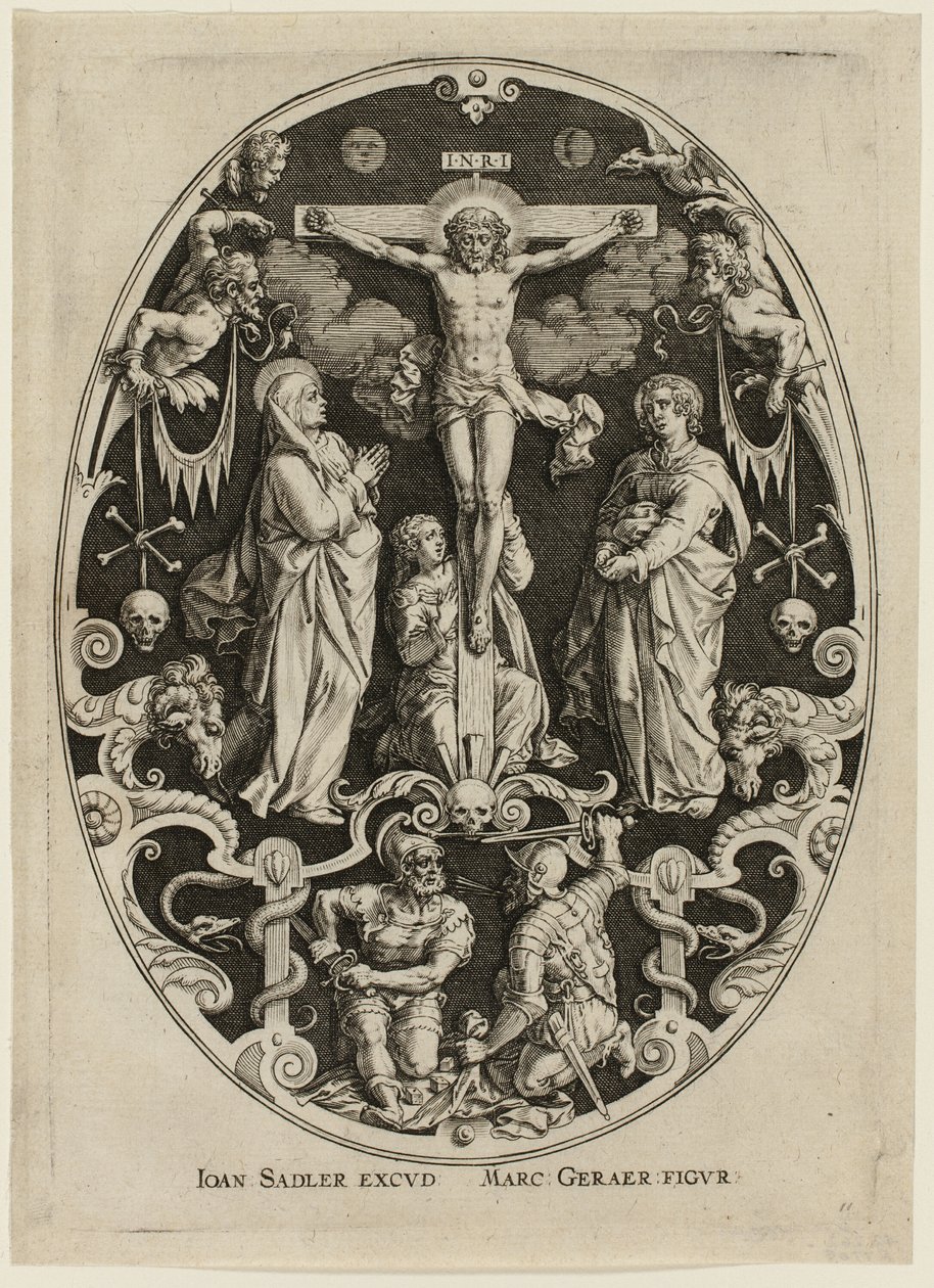 Ristiinnaulitseminen, elokuvasta Kristuksen kärsimys (Passion of Christ) tekijältä Jan Sadeler I