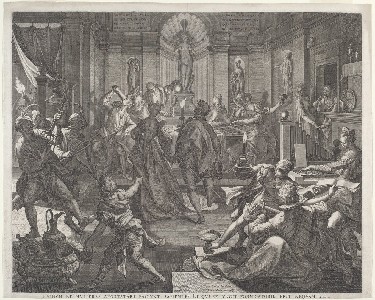Pleasure House tekijältä Jan Sadeler I, after Joos van Winghe