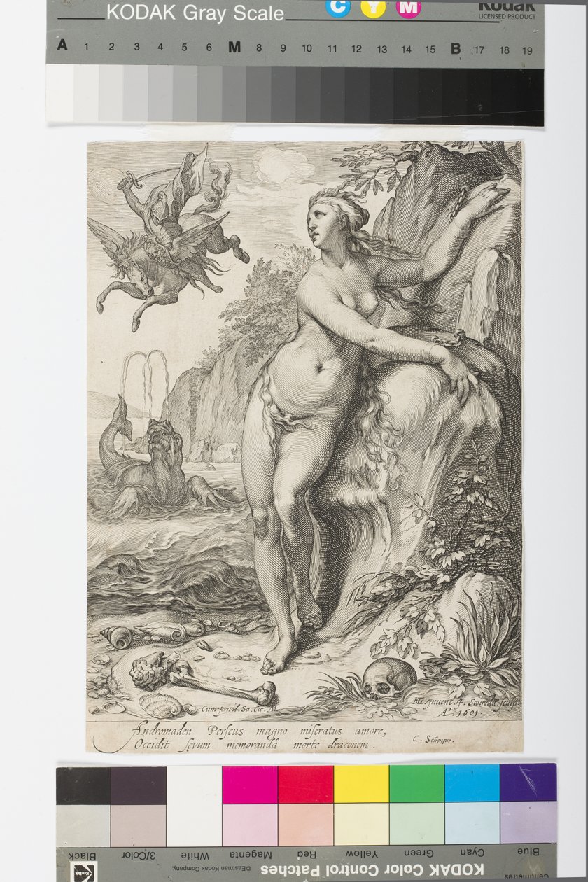Andromeda, n. 1609 (kaiverrus) tekijältä Jan Saenredam