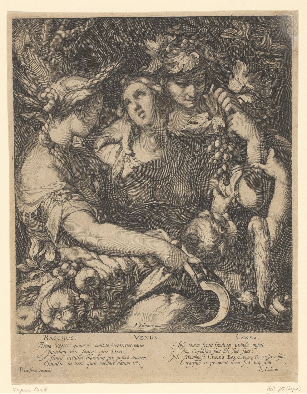 Venus, Bacchus ja Ceres Venus laukaisee ilman Ceresta ja Bacchusta (otsikko esineessä) tekijältä Jan Saenredam