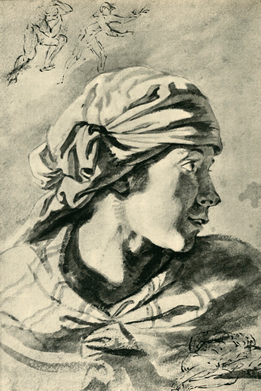 Nuoren naisen pää, 1600-luvun puoliväli, 1943. tekijältä Jan Siberechts