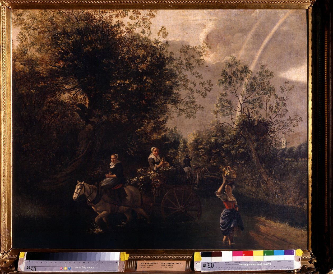 Gue (A ford). Jan Silberechtsin (1627-1703) maalaus. Öljy kankaalle, 94 x 116 cm tekijältä Jan Siberechts