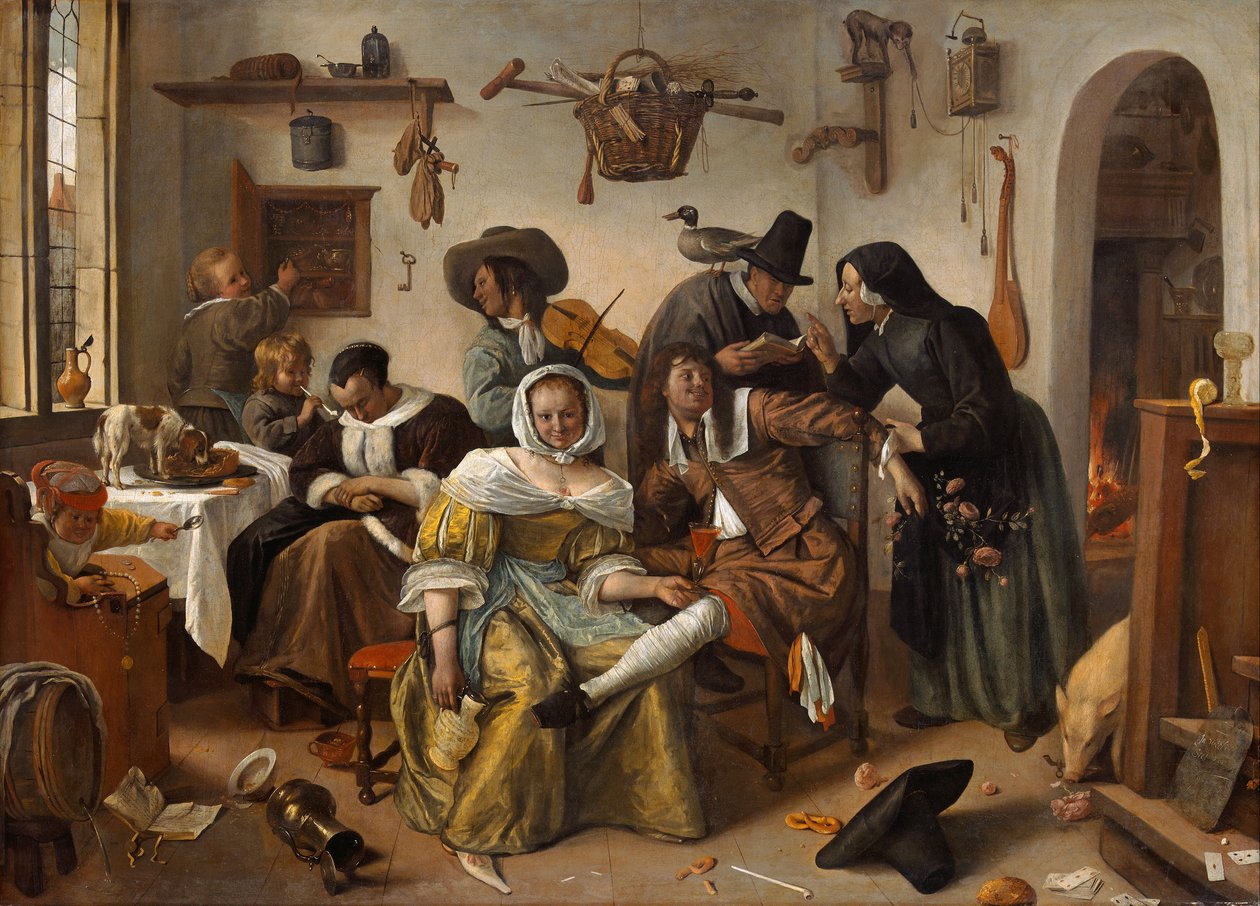 Varo ylellisyyttä ("In Weelde Siet Toe") tekijältä Jan Steen