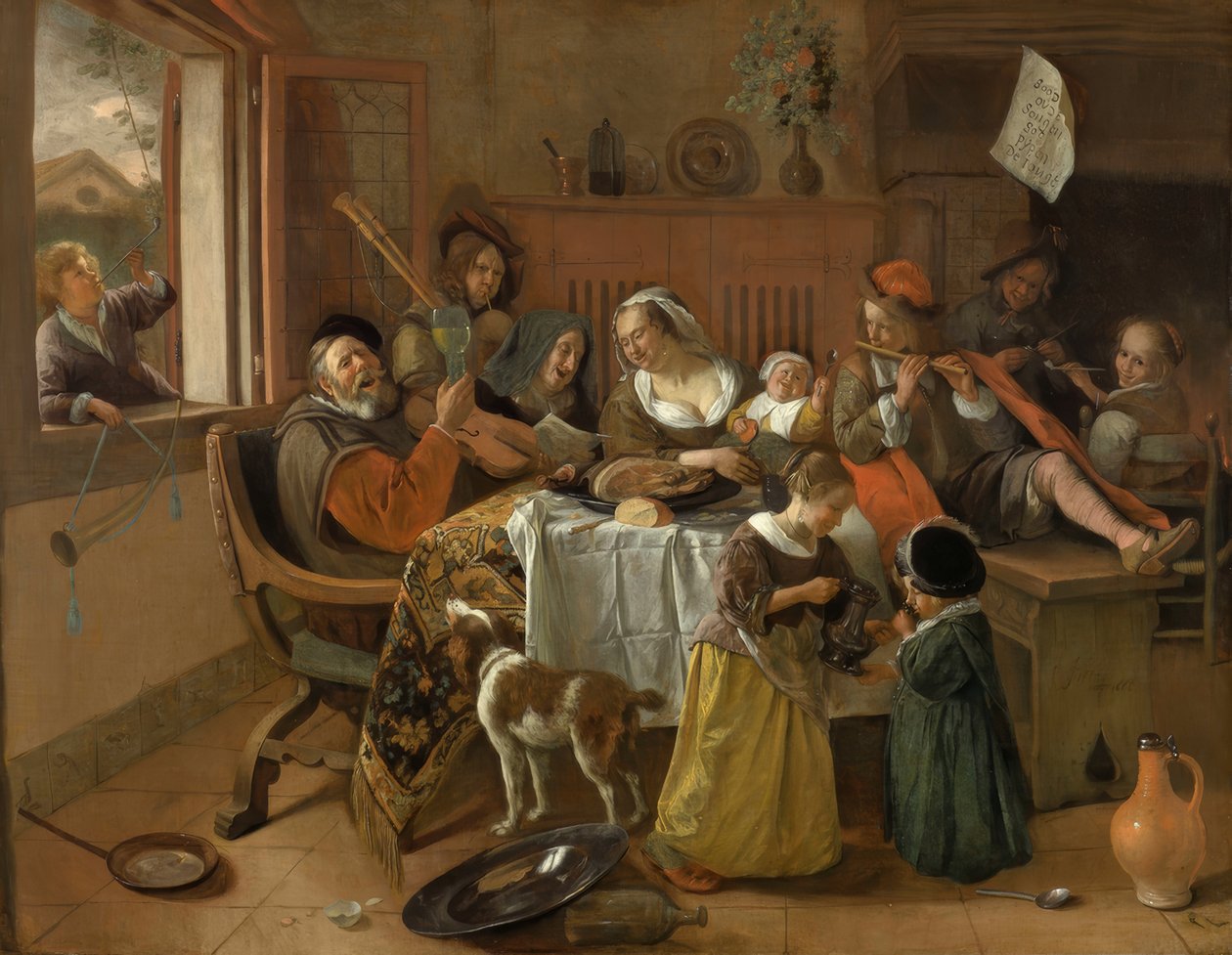 Die fröhliche Familie tekijältä Jan Havickszoon Steen