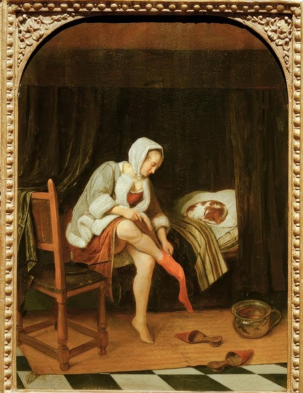 Nainen wc:ssä tekijältä Jan Havickszoon Steen