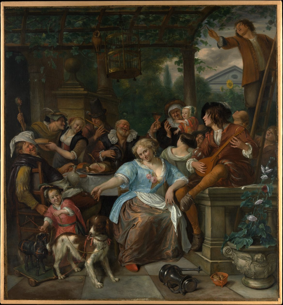 Iloinen seurue terassilla tekijältä Jan Steen