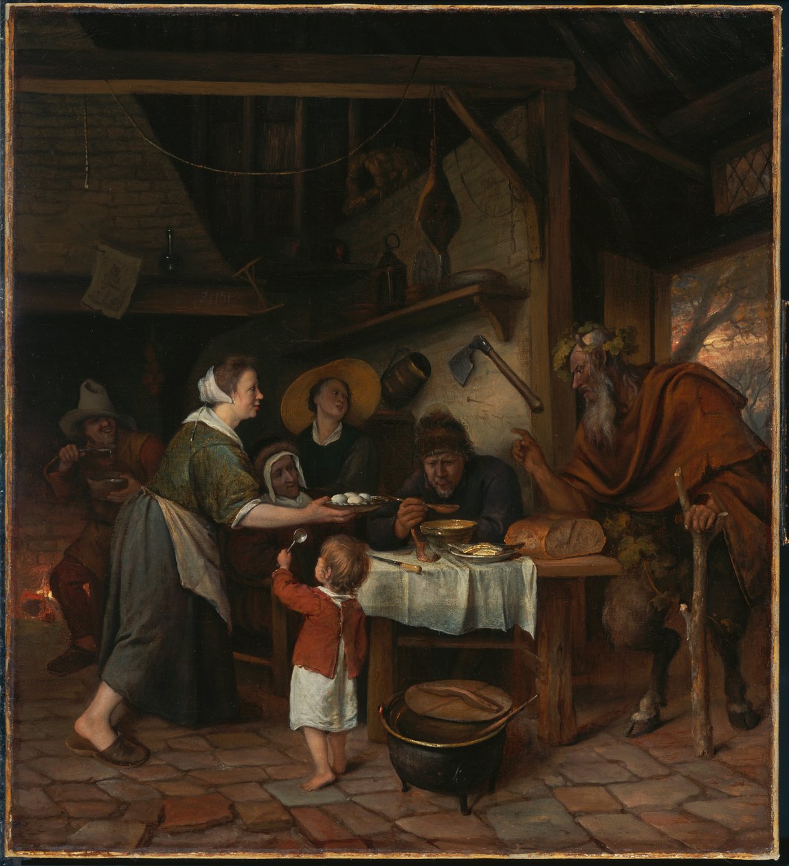 Satyr ja talonpoikaisperhe tekijältä Jan Steen