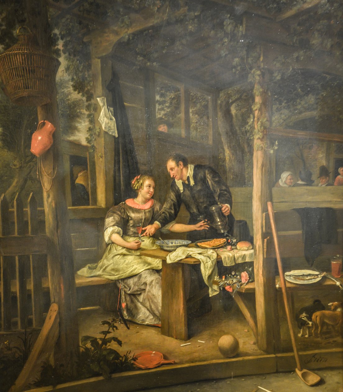 Kaksi rakastavaista lehtimajan alla tekijältä Jan Steen