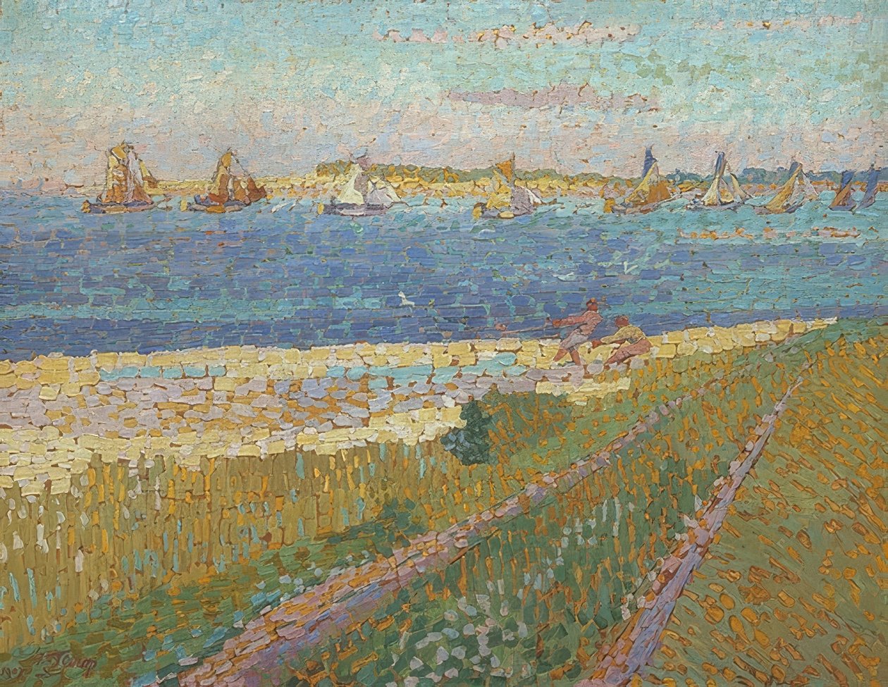 Fischerboote bei Veere (Veeren kalastuslaivasto). 1907 tekijältä Jan Toorop