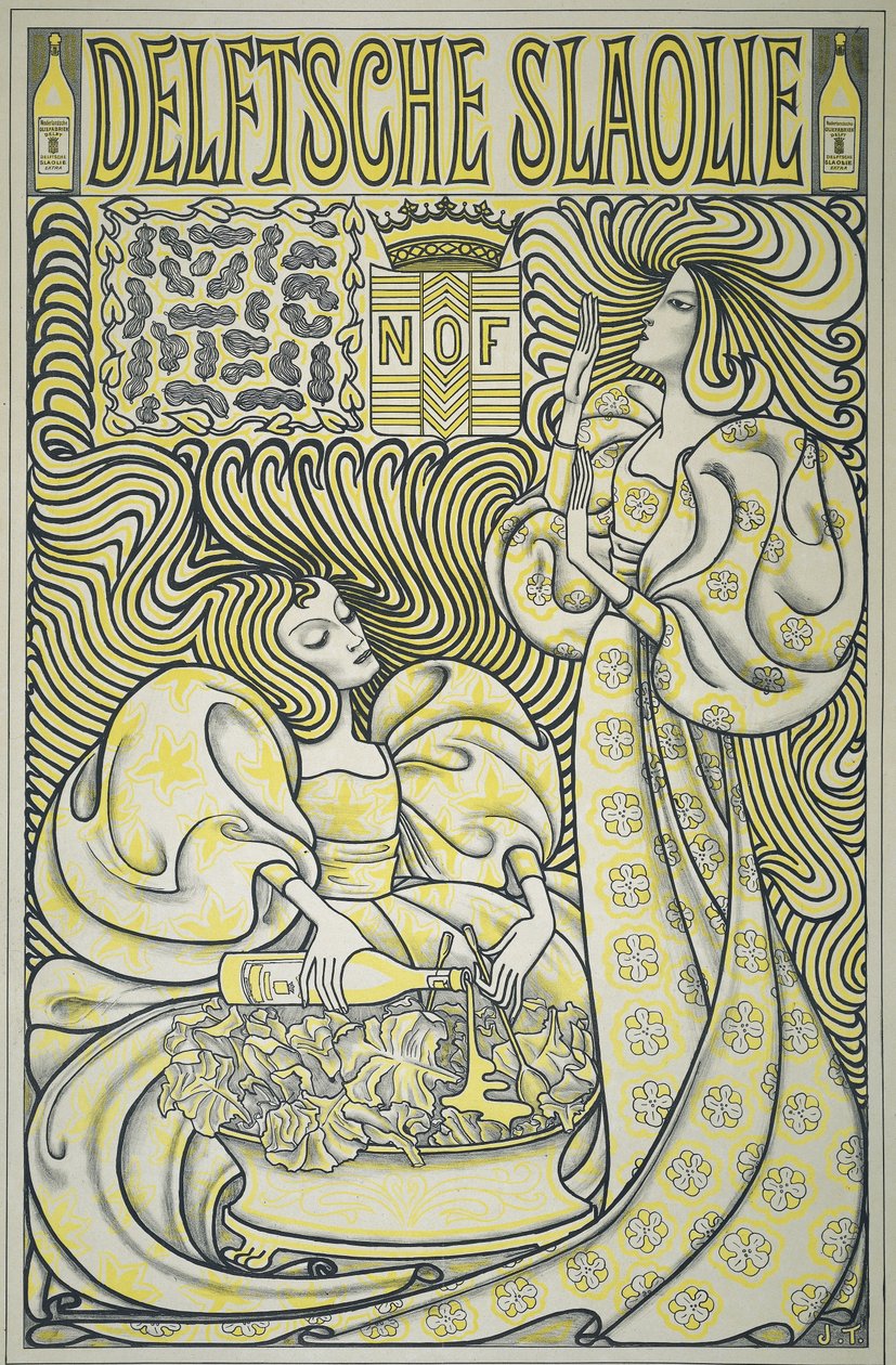 Delft Salad Oil -juliste, pub.1894 (värilitho) tekijältä Jan Toorop