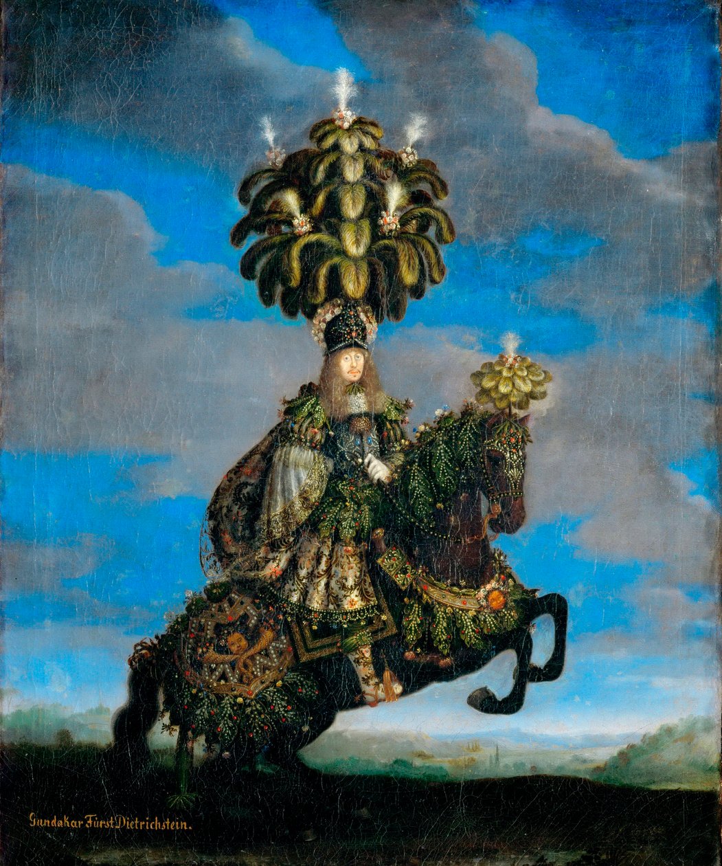 ""Ferdinand Josephin (1636-1698), prinssi de Dietrichsteinin muotokuva, Gundakar de Dietrichstein en ballet equestre -asu" (Gundakar, prinssi Dietrichstein (1623-1690) hevosbaletin asussa) Peinture de Jan Thomas van Ypres (1617-1678) tekijältä Jan Thomas van Ieperen