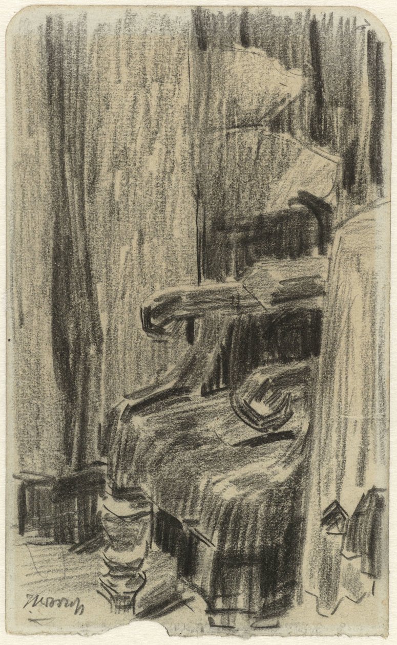 Nojatuoli osittain verholla peitetty tekijältä Jan Toorop