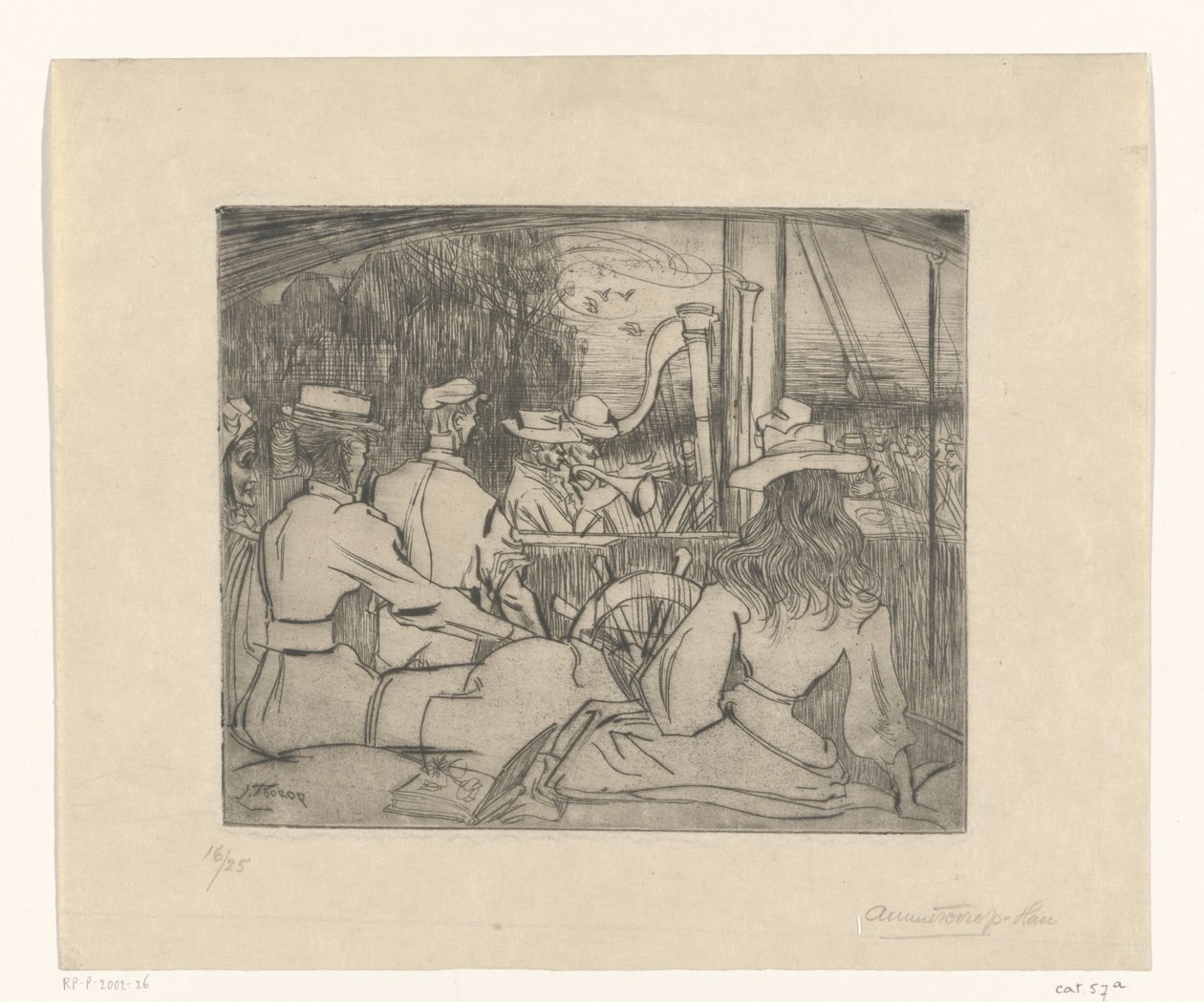 Muusikot soittavat laivan kannella Muusikot laivalla (alkuperäinen nimi) tekijältä Jan Toorop