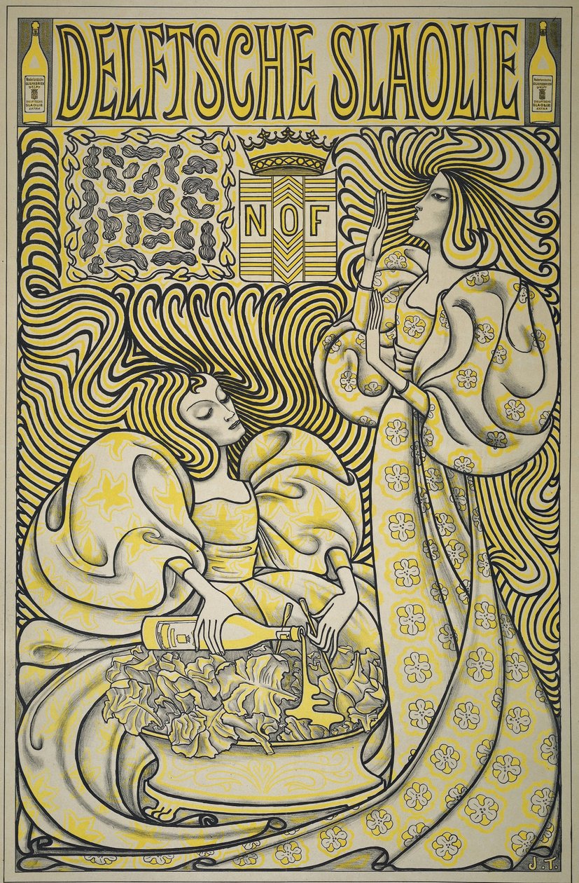 Delft-salaattiöljyn juliste tekijältä Jan Toorop