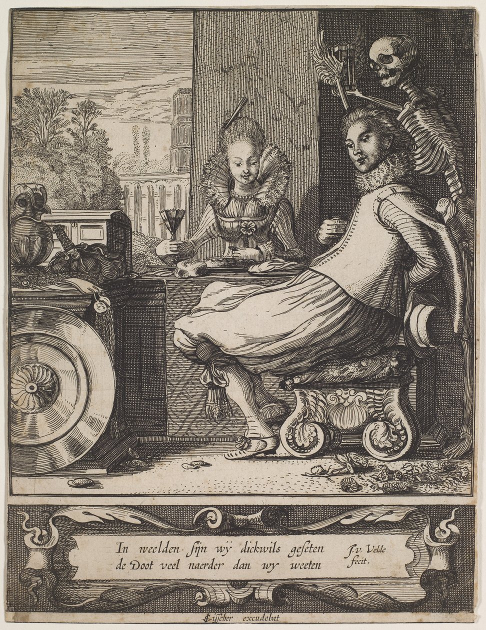 Kuolema yllättää pariskunnan, n.1618-20 (etsaus  kaiverrus) tekijältä Jan Van de II Velde