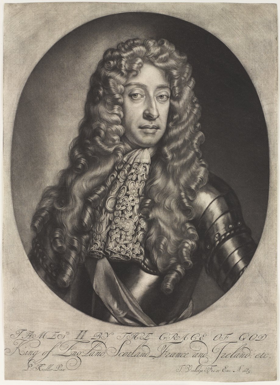"James II Jumalan armosta Englannin, Skotlannin, Ranskan ja Irlannin kuningas jne.?", 1685 noin tekijältä Jan Verkolje