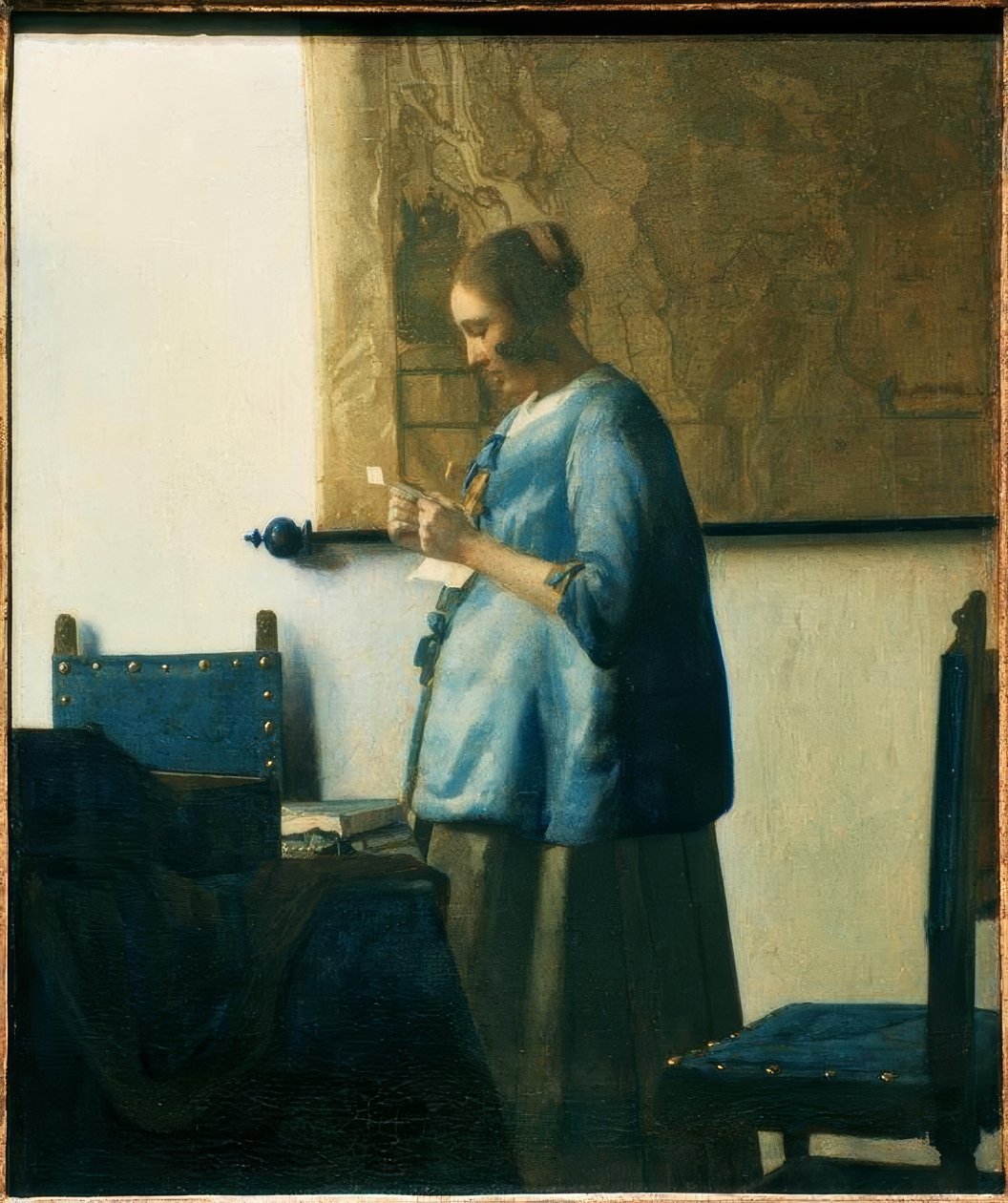 Kirjeenlukija sinisellä tekijältä Jan Vermeer van Delft