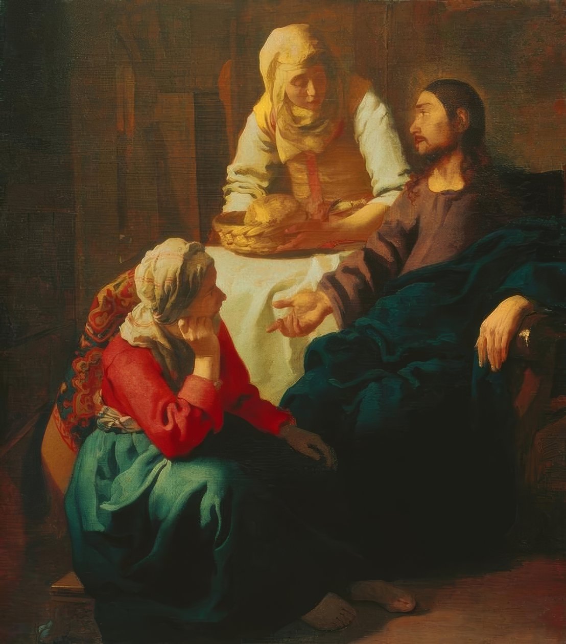 Christus bei Maria ja Martha tekijältä Jan Vermeer van Delft