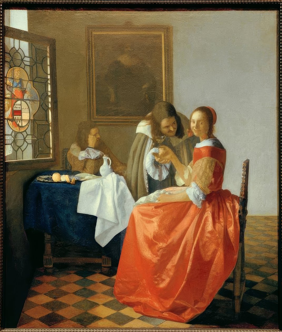 Das Mädchen mit dem Weinglas tekijältä Jan Vermeer van Delft