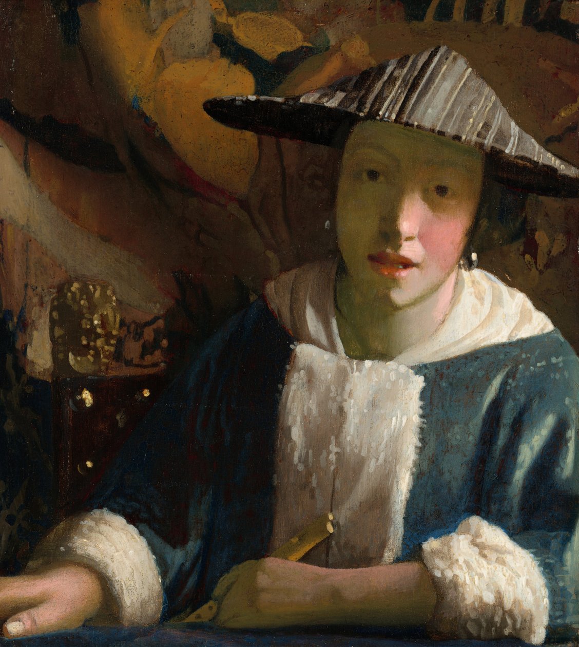 Tyttö huilulla, luultavasti 16651675. tekijältä Johannes Vermeer