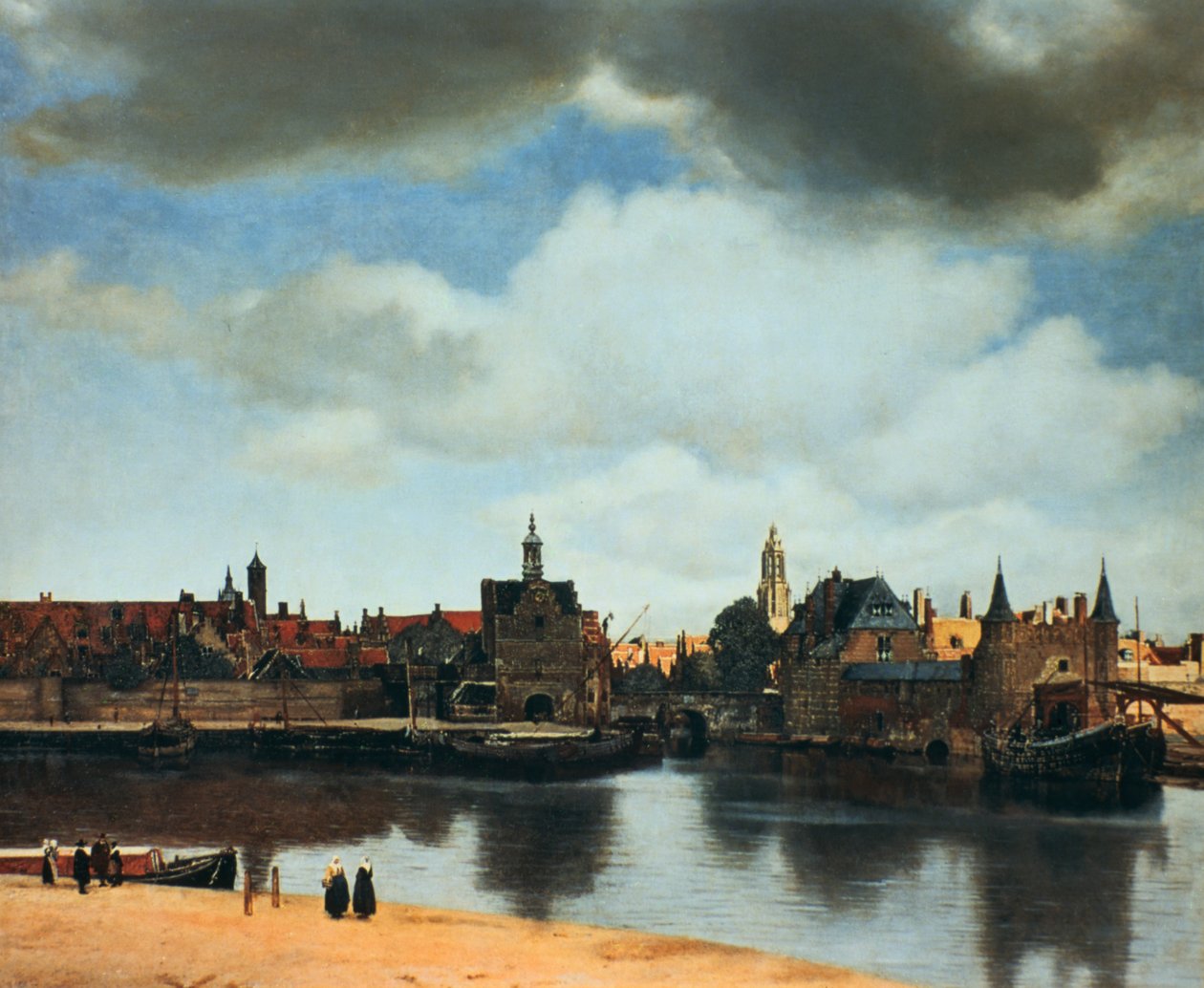 Näkymä Delftistä, Alankomaista, tulipalon jälkeen, c1658. tekijältä Jan Vermeer van Delft