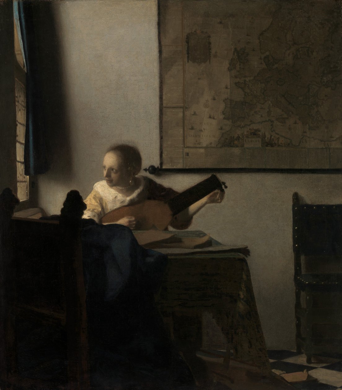 Nuori nainen Luutan kanssa, n. 1662-63. tekijältä Jan Vermeer van Delft