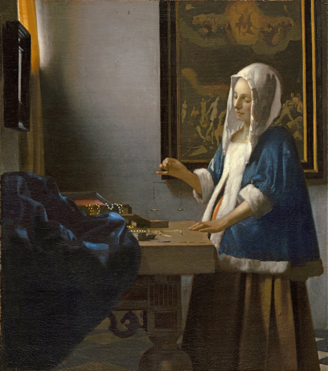 Nainen, jolla on tasapaino tekijältä Jan Vermeer van Delft