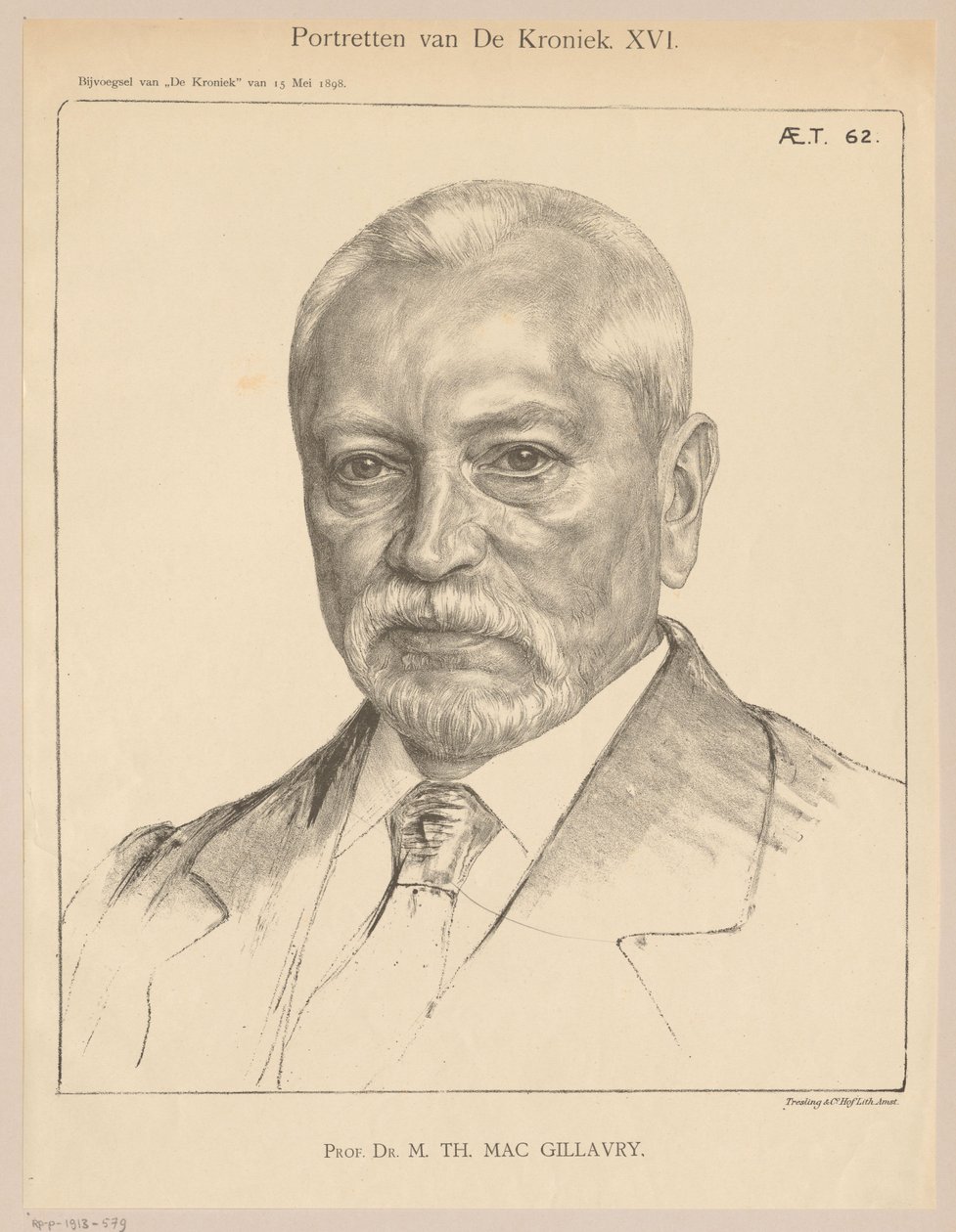 Theodorus Hendrik Mac Gillavryn muotokuva 62-vuotiaana tekijältä Jan Veth