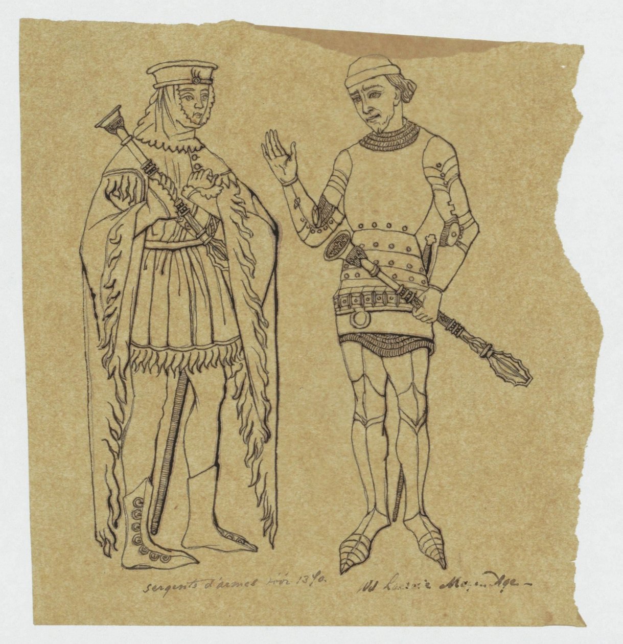Zwei mittelalterliche Soldaten vor 1370 tekijältä Jan Veth