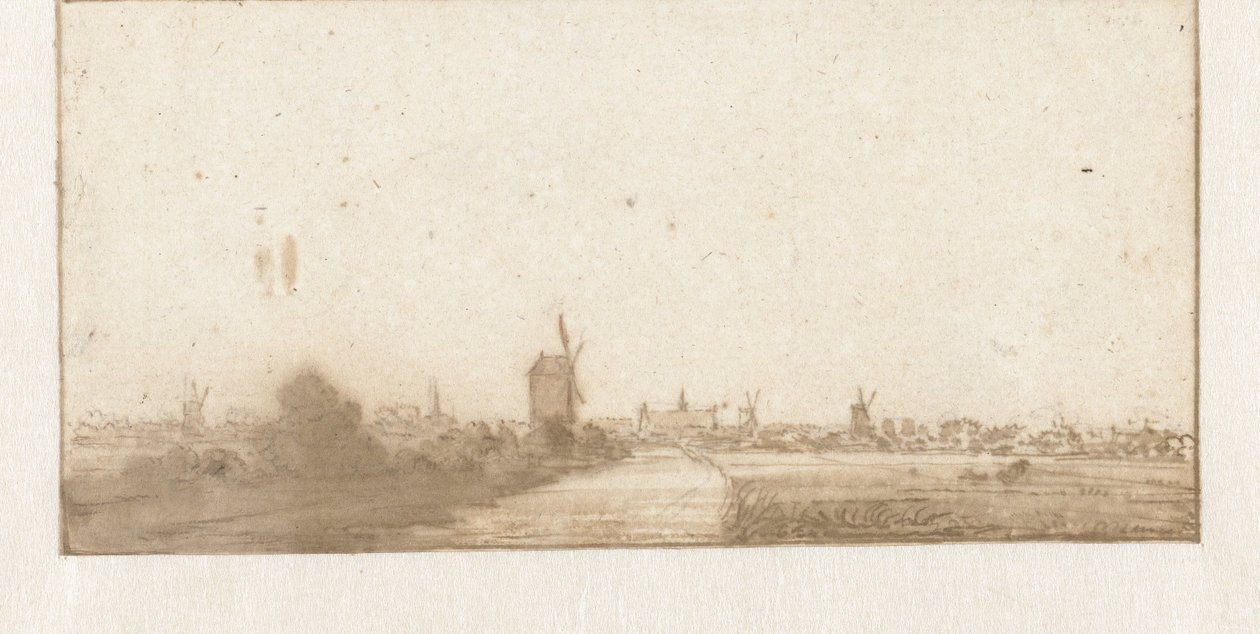 Näkymä kaupunkiin (Leiden?) tekijältä Jan Vincentsz. van der Vinne (possibly)