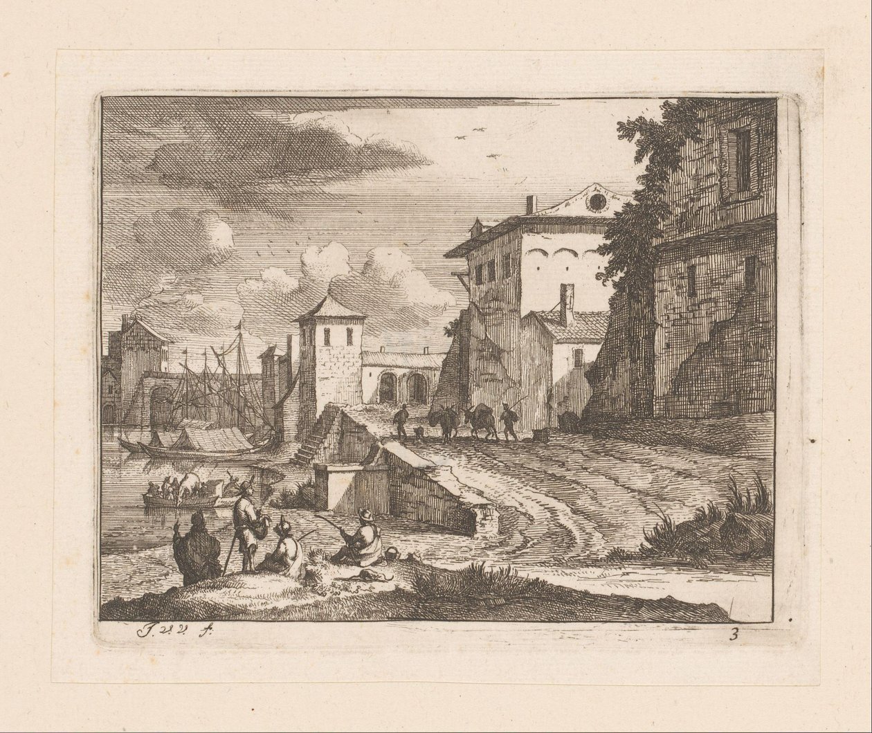 Italian sataman laiturit tekijältä Jan Vincentsz. van der Vinne