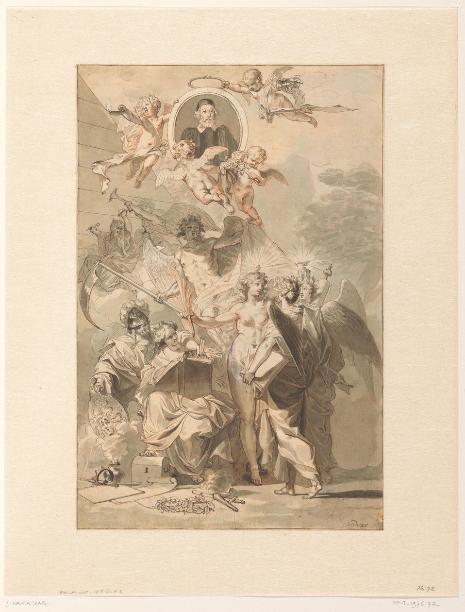 Frontispiece Design Edward Simsonille, Chronicon Catholicon tekijältä Jan Wandelaar