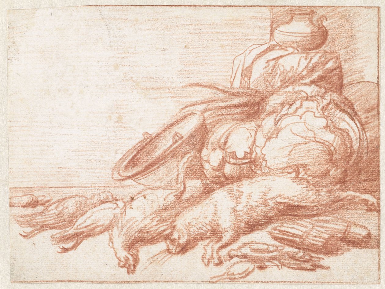 Natura morta amb acabat de llebre i aus de corral tekijältä Jan Weenix (possibly)