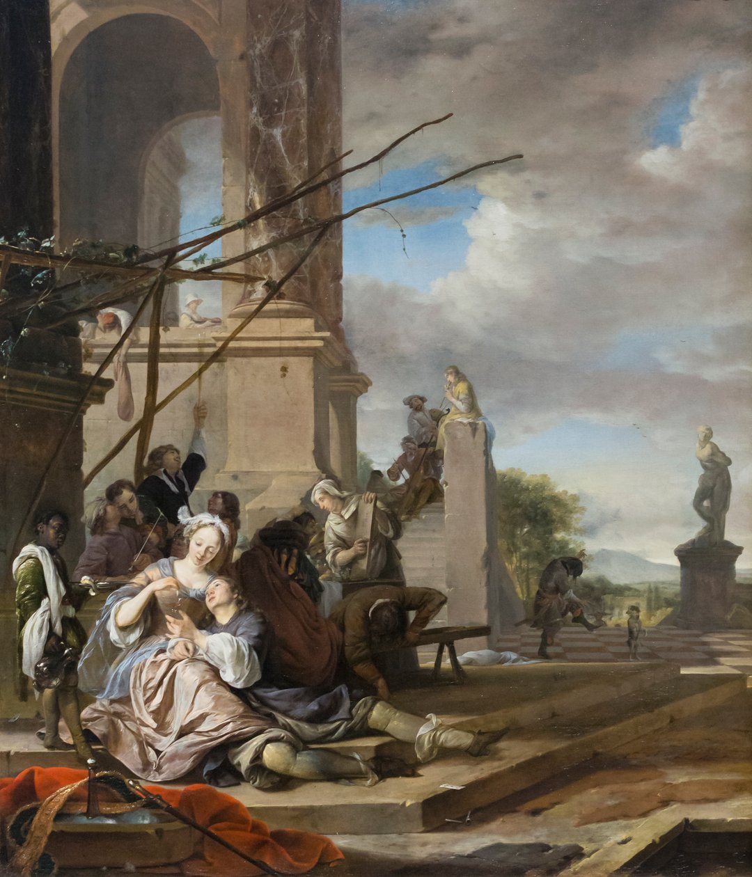 Italialainen sisäpiha, noin 1660-65 (öljy kankaalle). tekijältä Jan Weenix