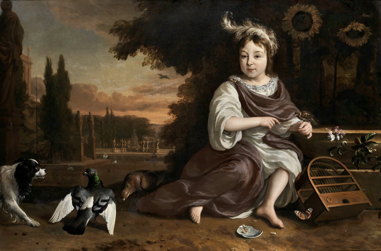 Jan Weenix Oranssin prinssi lintuhäkin kanssa tekijältä Jan Weenix