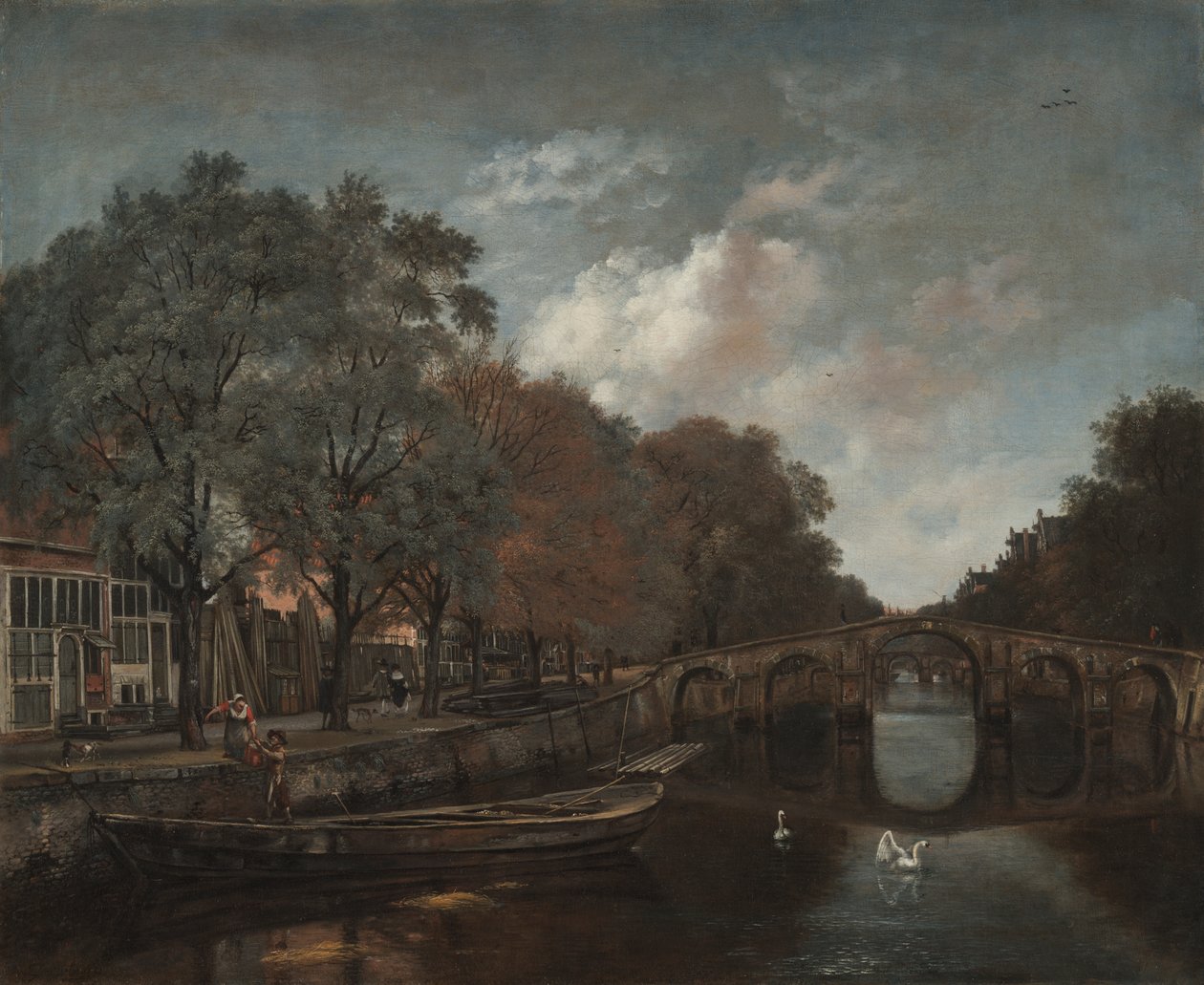 Herengracht, Amsterdam, noin 1661 (öljy kankaalle). tekijältä Jan Wijnants