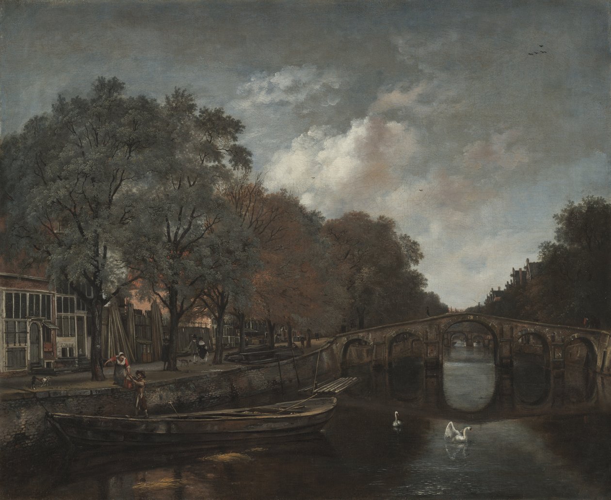 Herengracht, Amsterdam, n. 1661 (öljy kankaalle) tekijältä Jan Wijnants