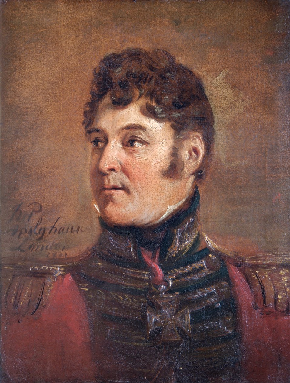 Kenraali Sir Colin Halkettin muotokuva, brittiläinen sotilas, 1821. tekijältä Jan Willem Pieneman