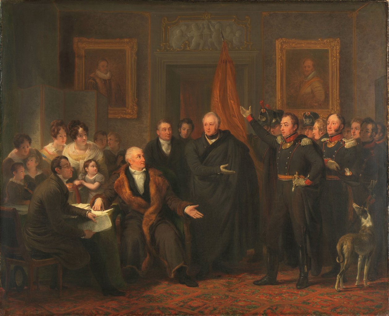 Triumviraatti ottaa vallan oranssin prinssin nimissä, 21. marraskuuta 1813 tekijältä Jan Willem Pieneman