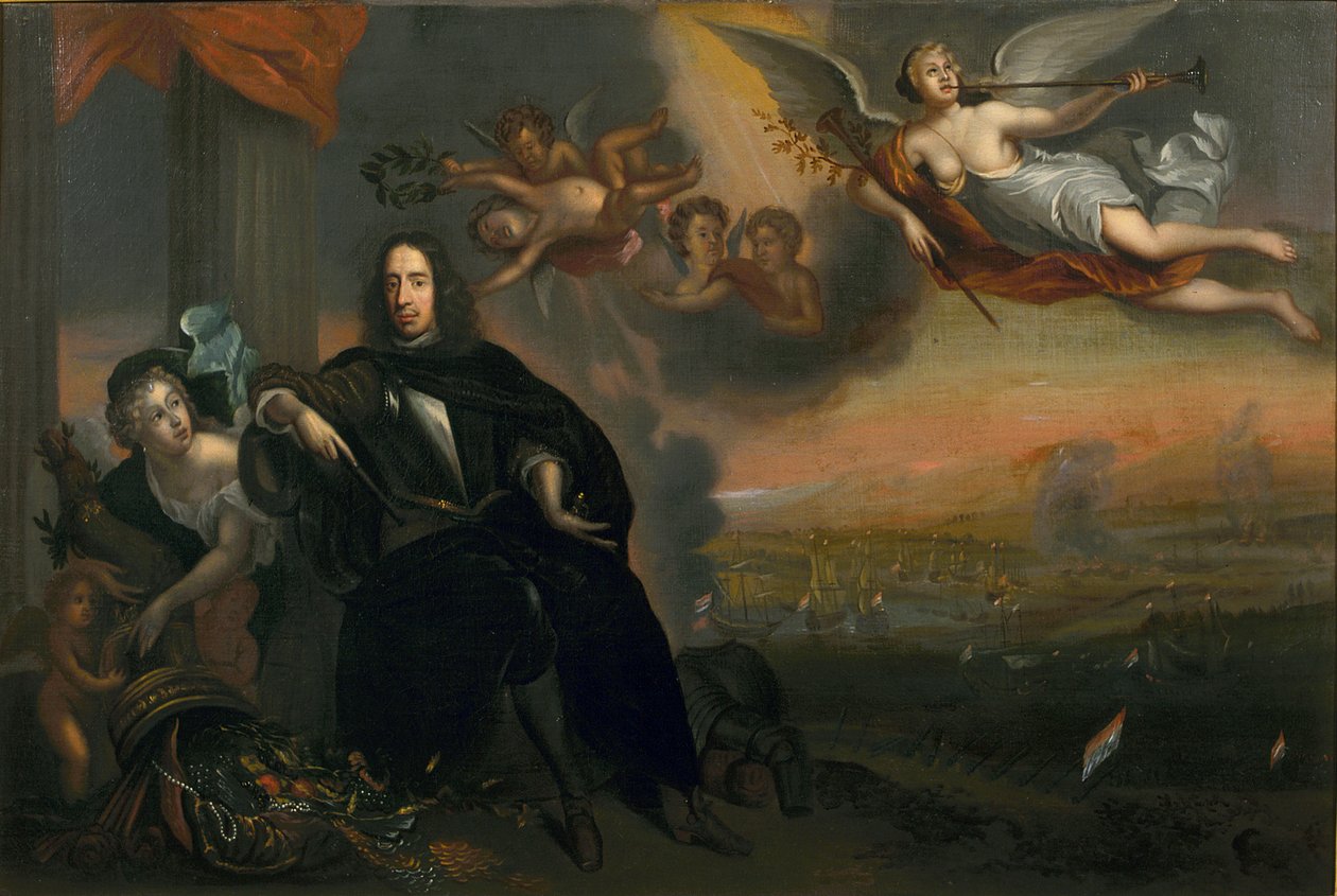 Allegoria Cornelis de Wittistä (1623-1672) Chathamin voiton yllyttäjänä vuonna 1667. tekijältä Jan de Baen
