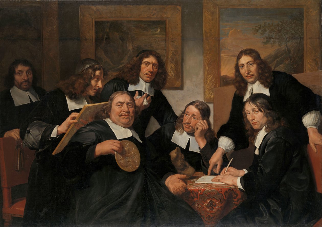 Pyhän Luukkaan killan kuvernöörit, Haarlem, 1675 tekijältä Jan de Bray