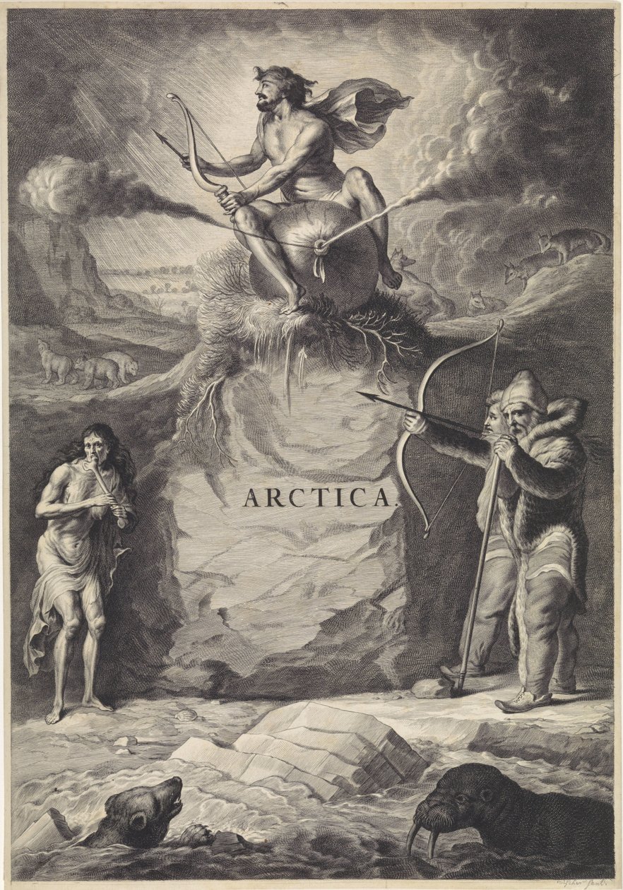 Arktinen maisema Arctica (otsikko esineessä) tekijältä Jan de Visscher (rejected attribution)