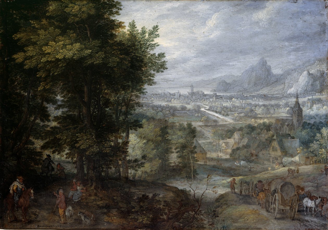Metsäinen maisema tekijältä Jan the Elder Brueghel