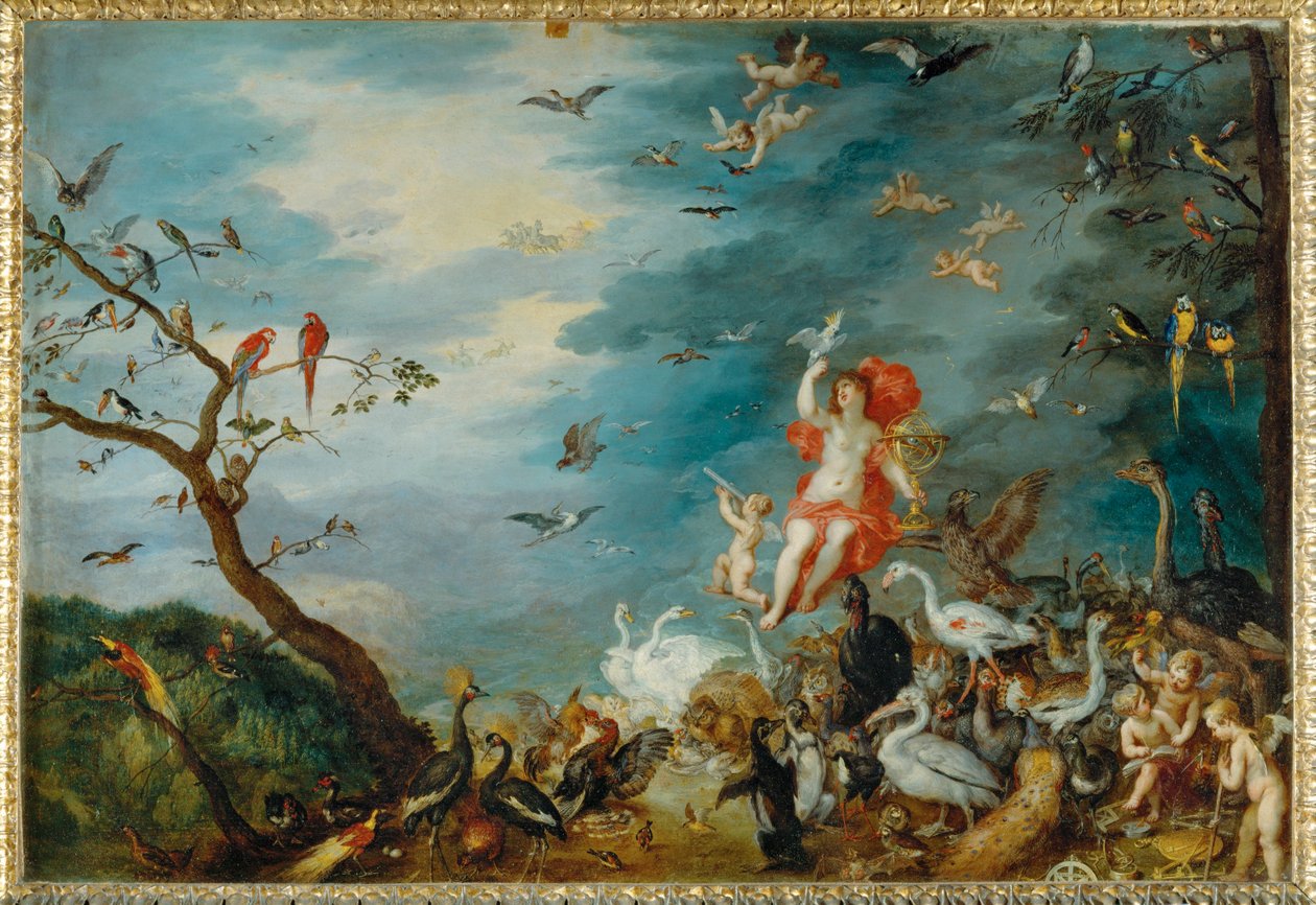 Ilma - yksi neljästä maalauksesta, jotka esittävät neljä elementtiä ja jotka Milanon kardinaali Federico Borromeo tilasi vuonna 1607 ... tekijältä Jan the Elder Brueghel