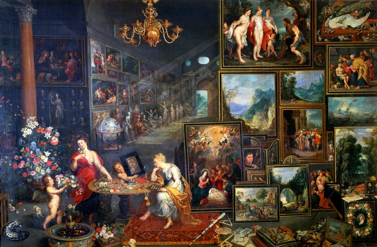 Näön ja hajun allegoria, c1590-1625 tekijältä Jan the Elder Brueghel