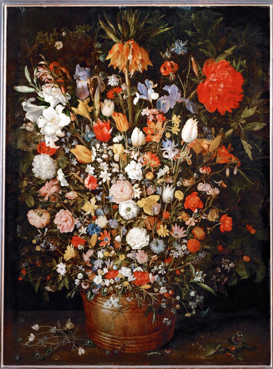 Iso kukkakimppu ... (öljy tammipuulle) tekijältä Jan the Elder Brueghel