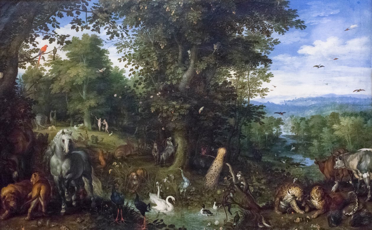 Maallinen paratiisi alkuperäisen synnin kanssa tekijältä Jan the Elder Brueghel